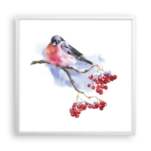Pôster em moldura branca - Inverno a cores - 60x60 cm