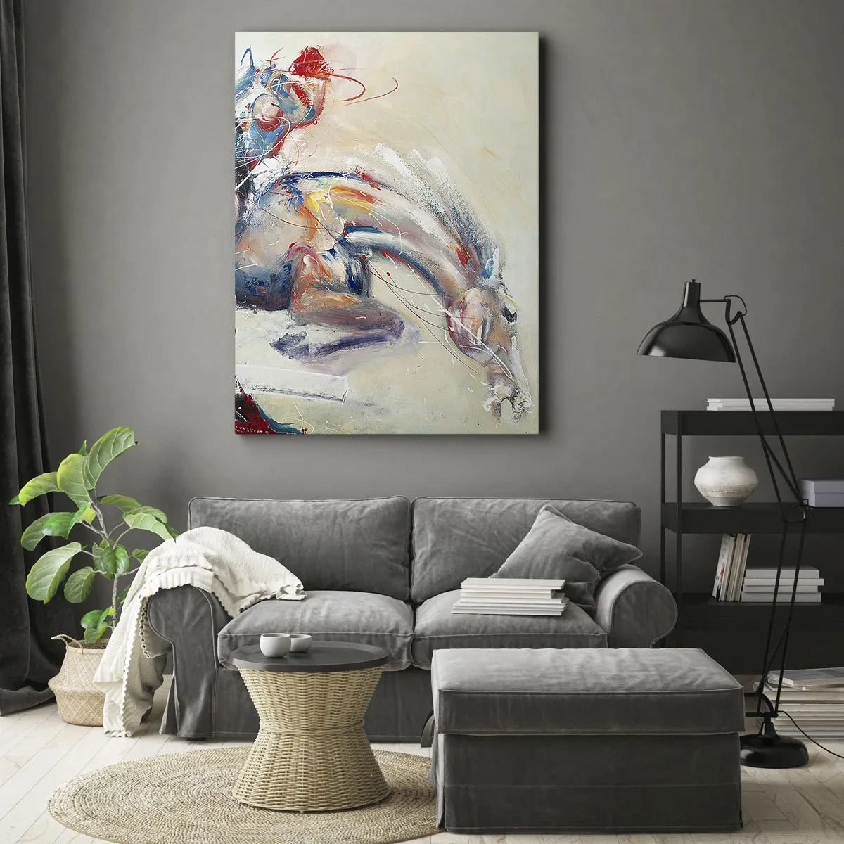 Quadro em tela - Segure-se, vamos pular - 45x80 cm