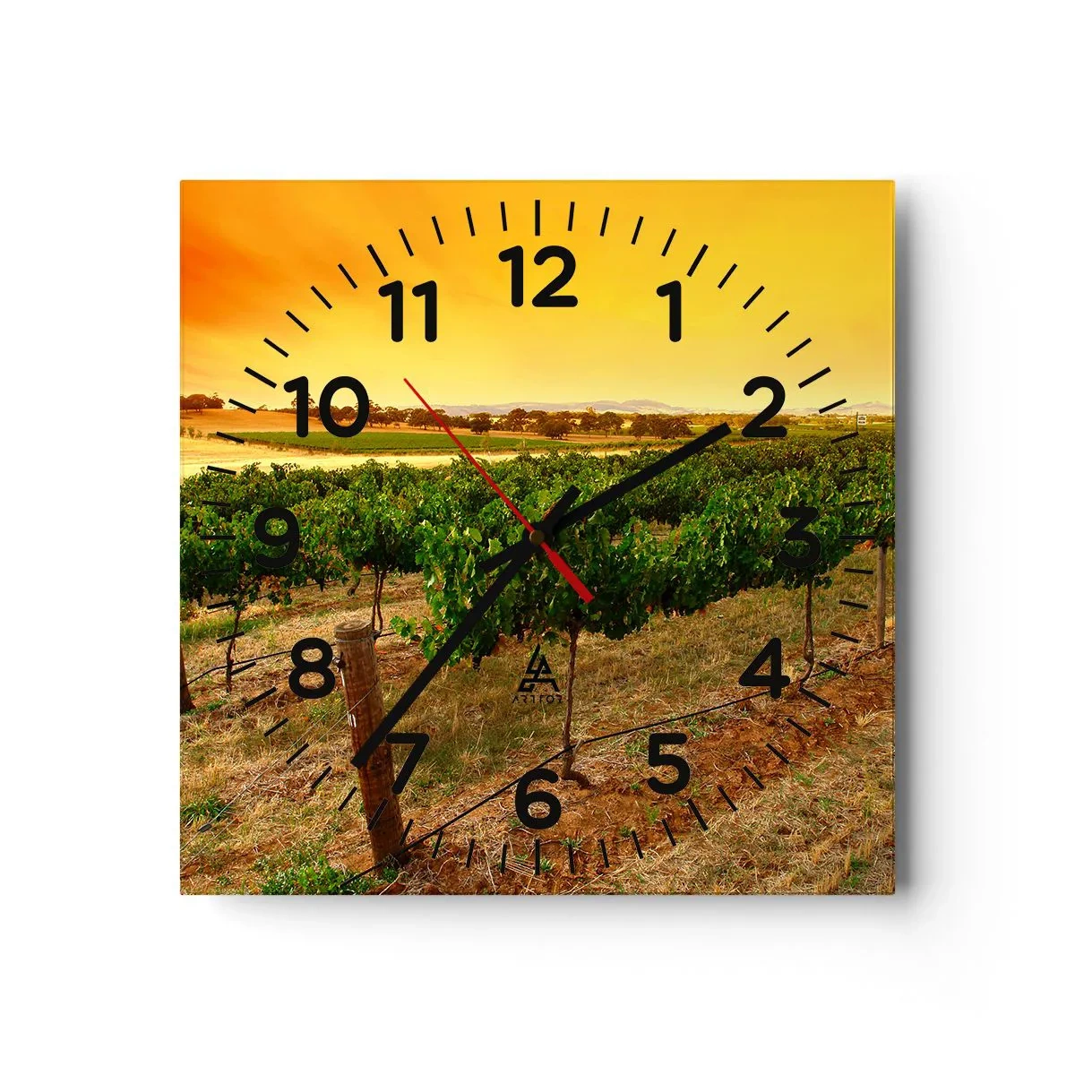 Relógio de parede - Relógio em vidro - Sede de sol - 30x30 cm