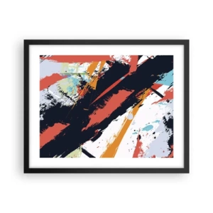 Pôster com moldura preta - Composição dinâmica - 50x40 cm