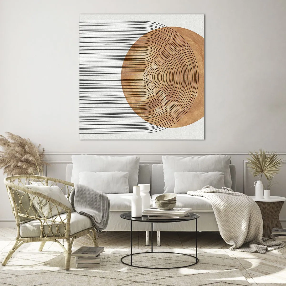 Quadro em vidro - Composição solar - 50x50 cm