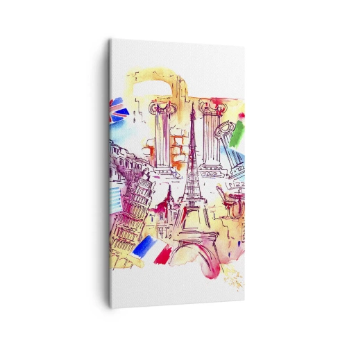 Quadro em tela - Tournée europeia - 45x80 cm