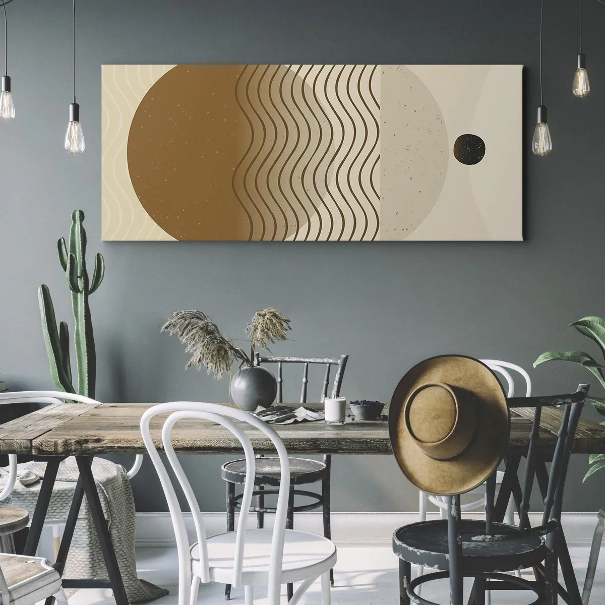 Quadro em tela - Sobre a origem das figuras geométricas - 160x50 cm