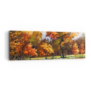 Quadro em tela - Paisagem em ouro e bronze - 90x30 cm