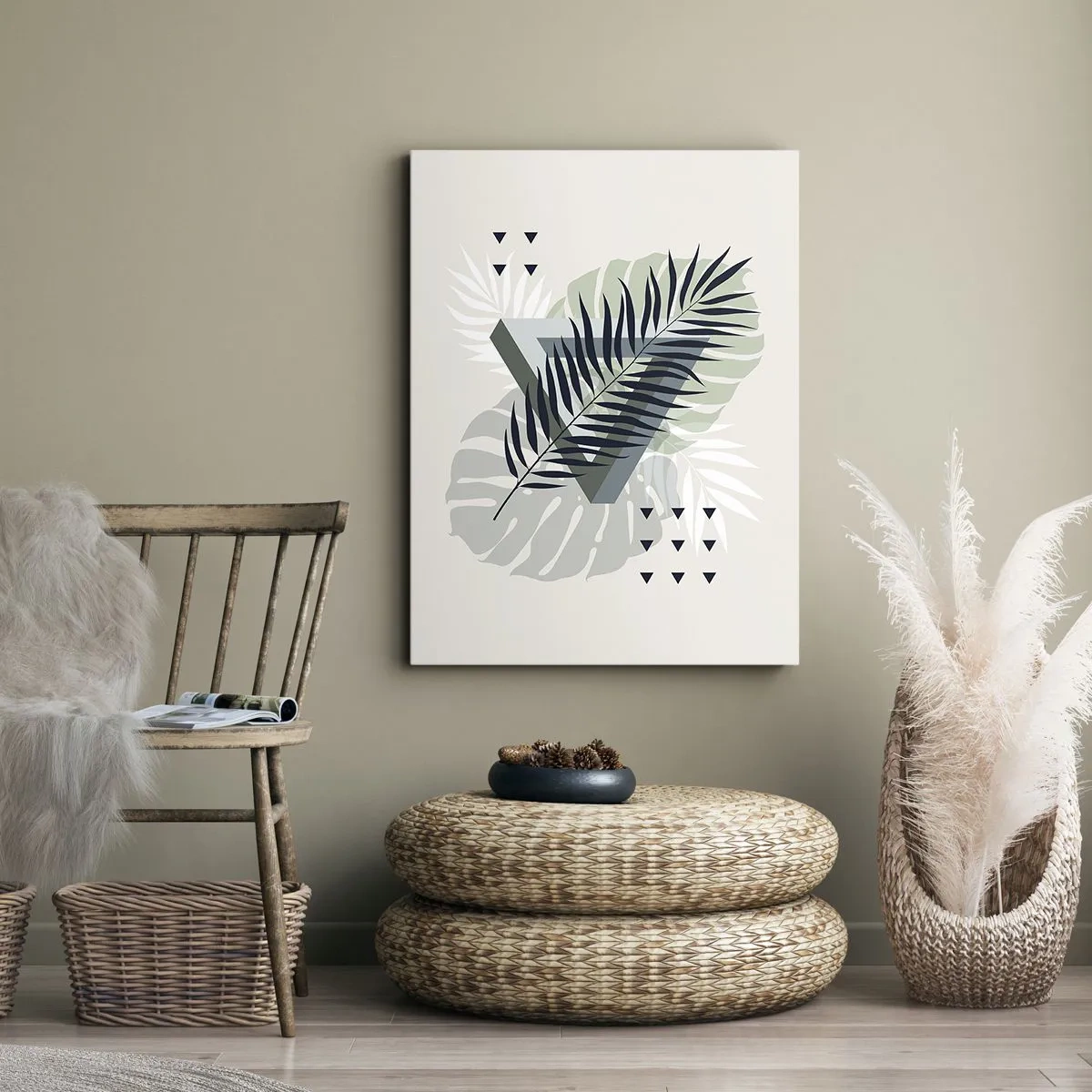 Quadro em tela - Natureza e geometria – duas ordens? - 45x80 cm