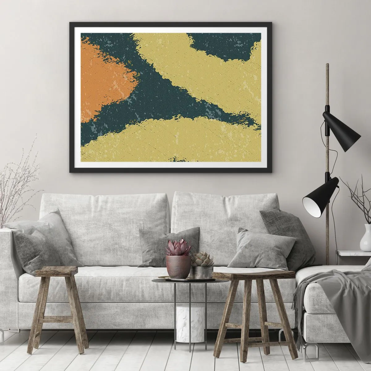 Pôster com moldura preta - Abstração – movimento lento - 70x50 cm