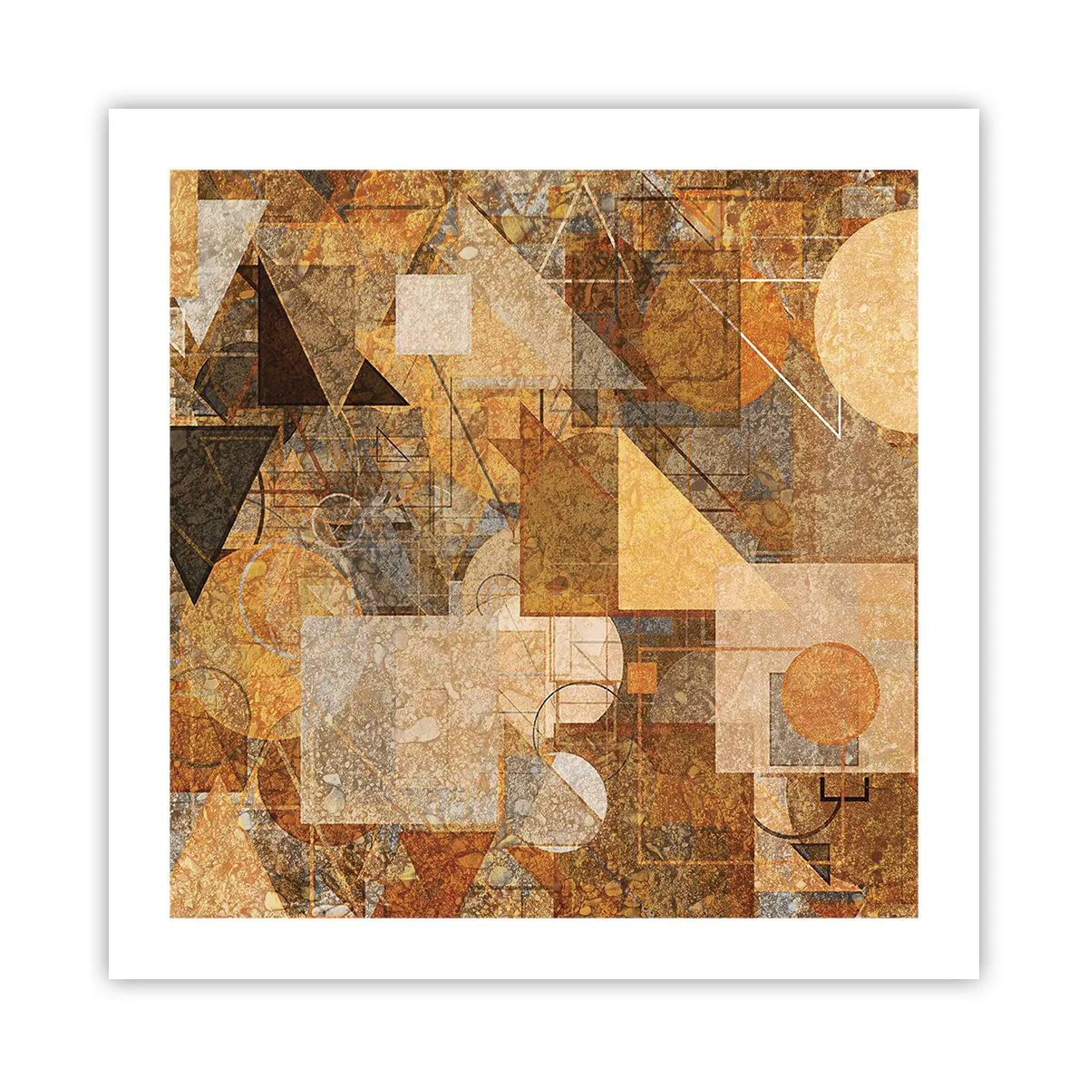 Pôster - Estudo Cubista em Bronze - 50x50 cm