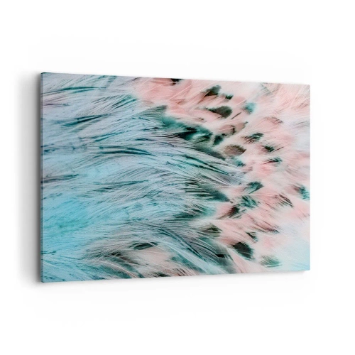 Quadro em tela - Penugem safira-rosa - 100x70 cm