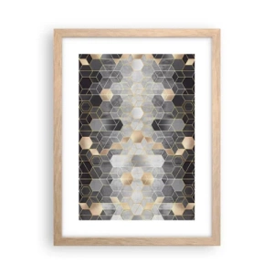 Pôster com moldura de carvalho claro - Composição do diamante - 30x40 cm