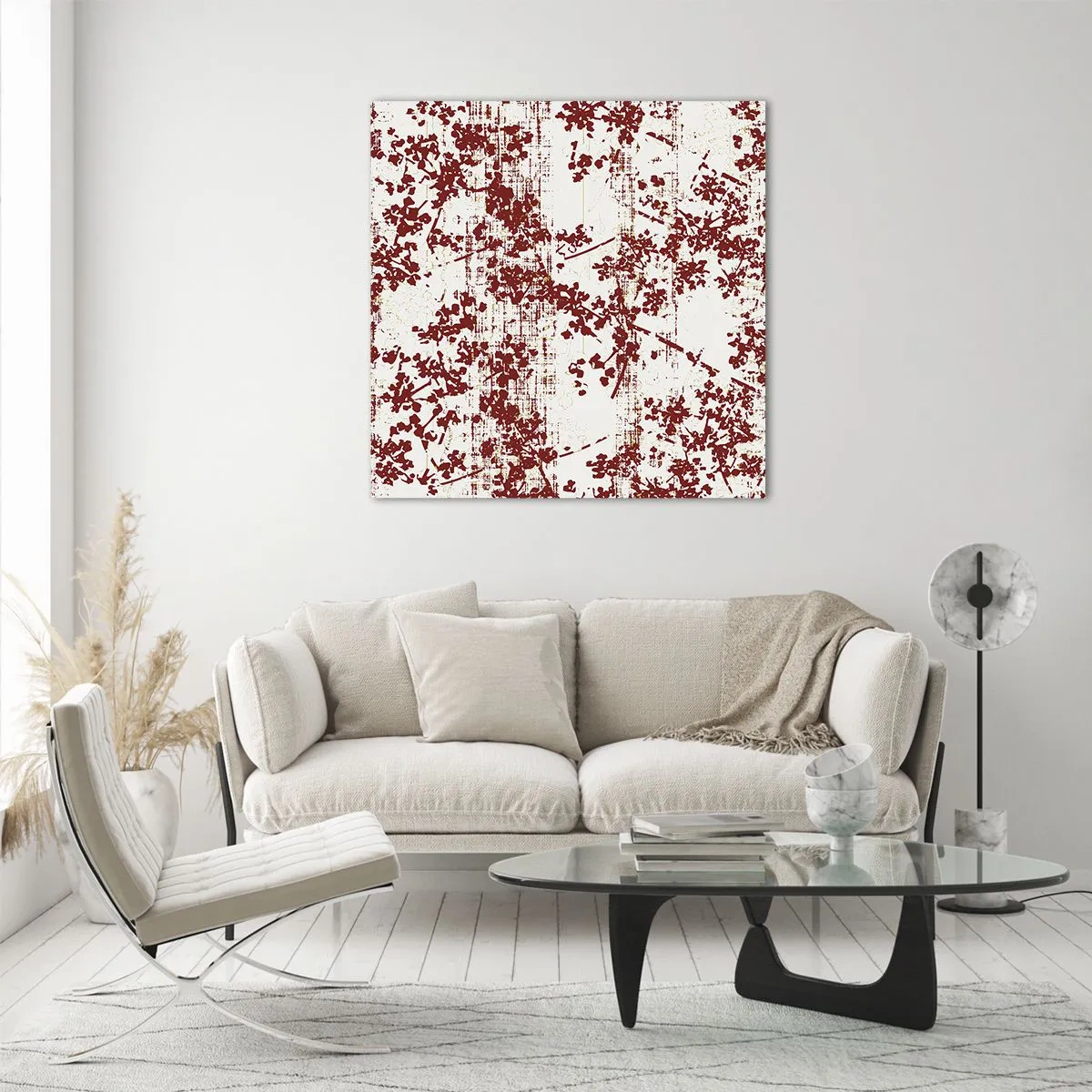 Quadro em vidro - Como chita antiga - 30x30 cm
