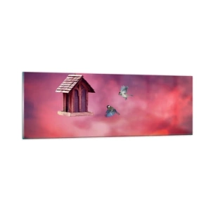 Quadro em vidro - Convite para jantar - 90x30 cm