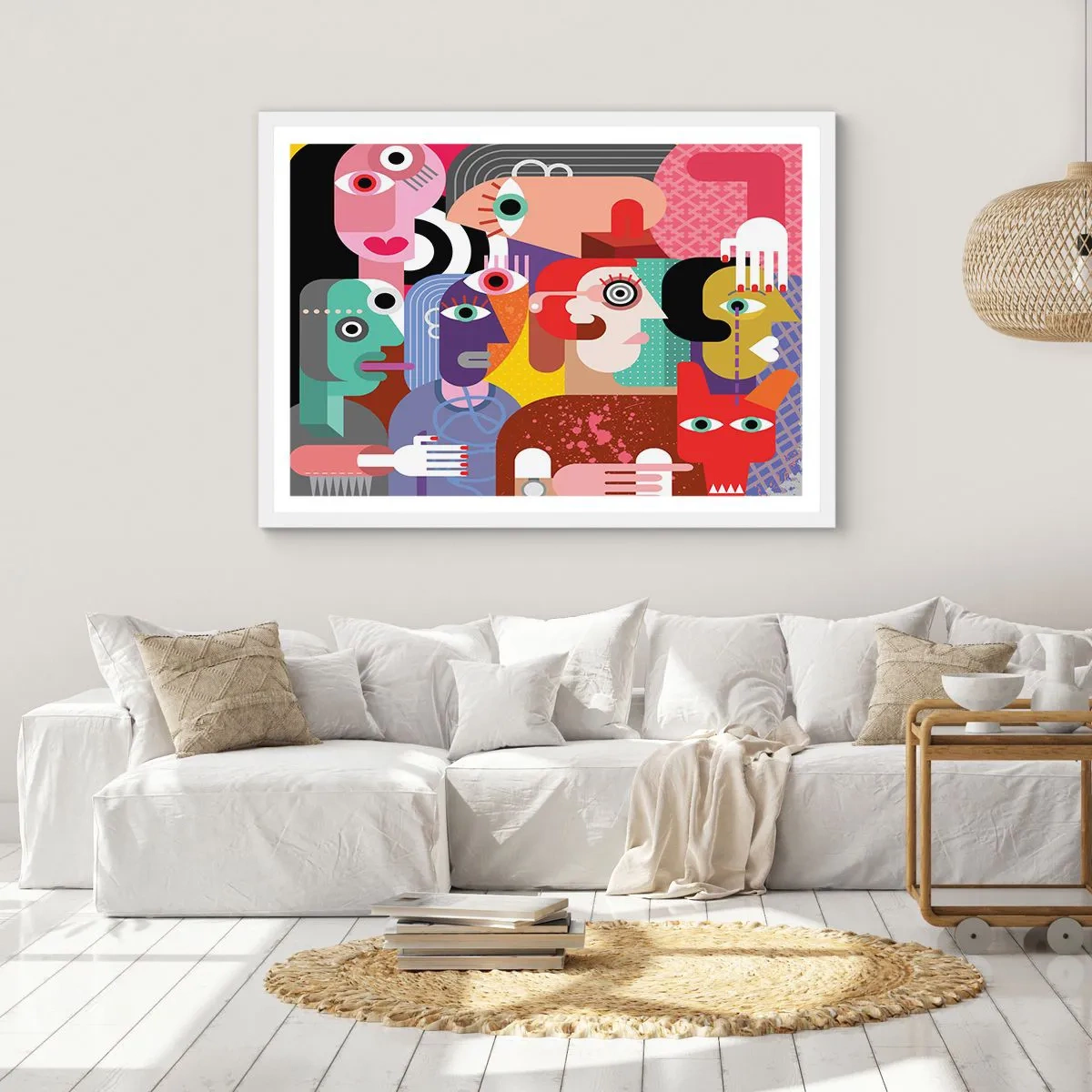 Pôster em moldura branca - Viemos da parte do Sr. Picasso - 70x50 cm