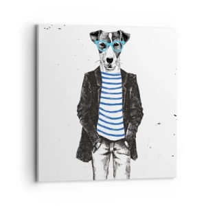 Quadro em tela - O charme do cão - 70x70 cm