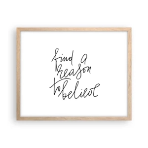 Pôster com moldura de carvalho claro - É possível - 50x40 cm