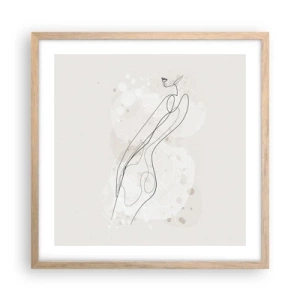 Pôster com moldura de carvalho claro - Errar o olhar - 50x50 cm