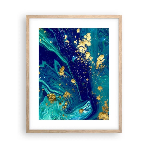 Pôster com moldura de carvalho claro - Flocos de sol  - 40x50 cm