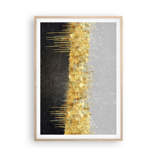 Pôster com moldura de carvalho claro - Para dentro e para cima - 70x100 cm