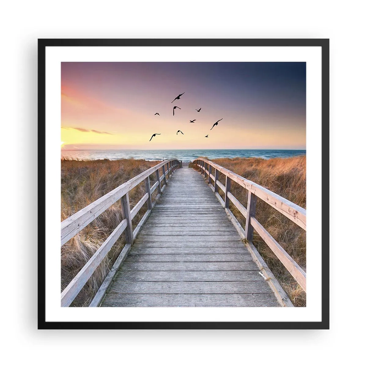 Pôster com moldura preta - O espaço das alturas - 60x60 cm