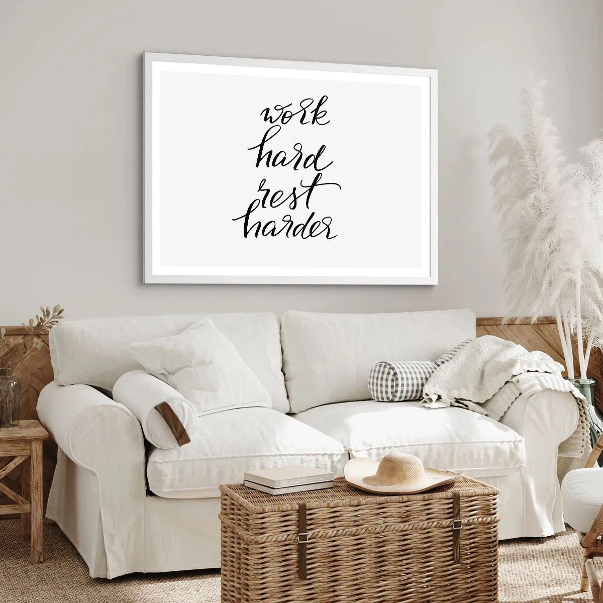 Pôster em moldura branca - Equilíbrio da vida - 70x50 cm