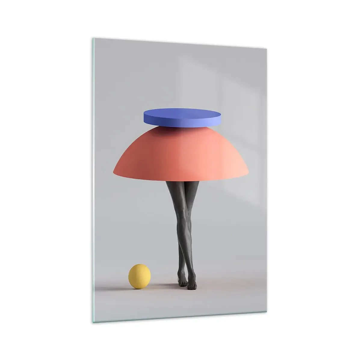 Quadro em vidro - Composição surrealista - 70x100 cm