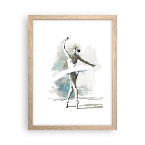 Pôster com moldura de carvalho claro - Encantada num cisne - 30x40 cm