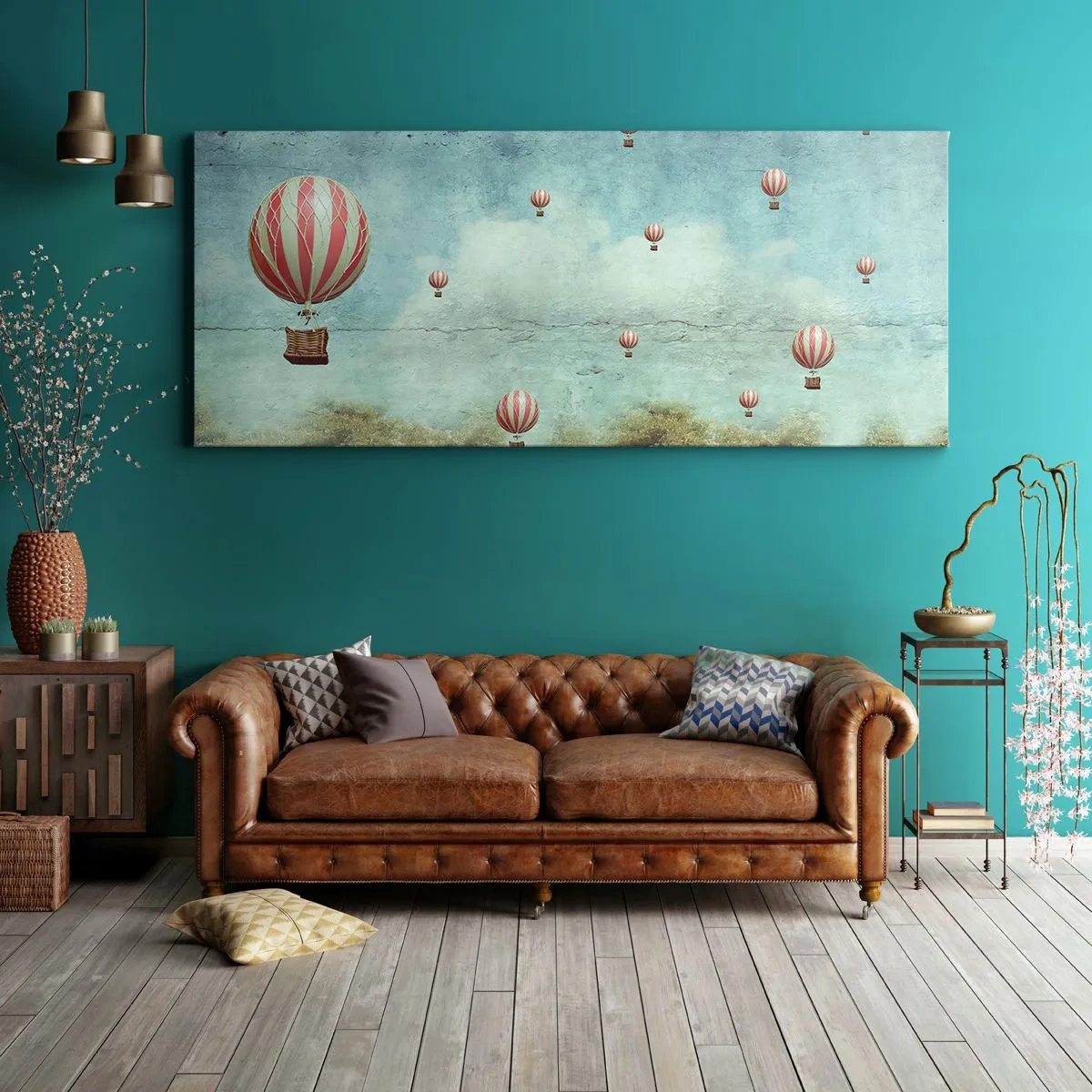 Quadro em tela - Livres da azáfama da vida - 100x40 cm