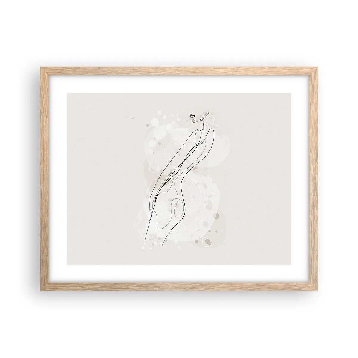 Pôster com moldura de carvalho claro - Errar o olhar - 50x40 cm