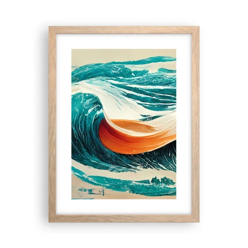Pôster com moldura de carvalho claro - O sonho de um surfista - 30x40 cm