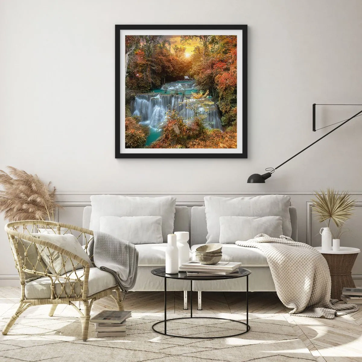 Pôster com moldura preta - O tesouro escondido da floresta - 60x60 cm