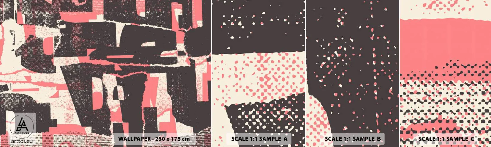 Amostra de papel de parede autocolante Deluxe Sticker - Todo esse barulho - Colagem, Idoso, Pedaço - 100x30 cm