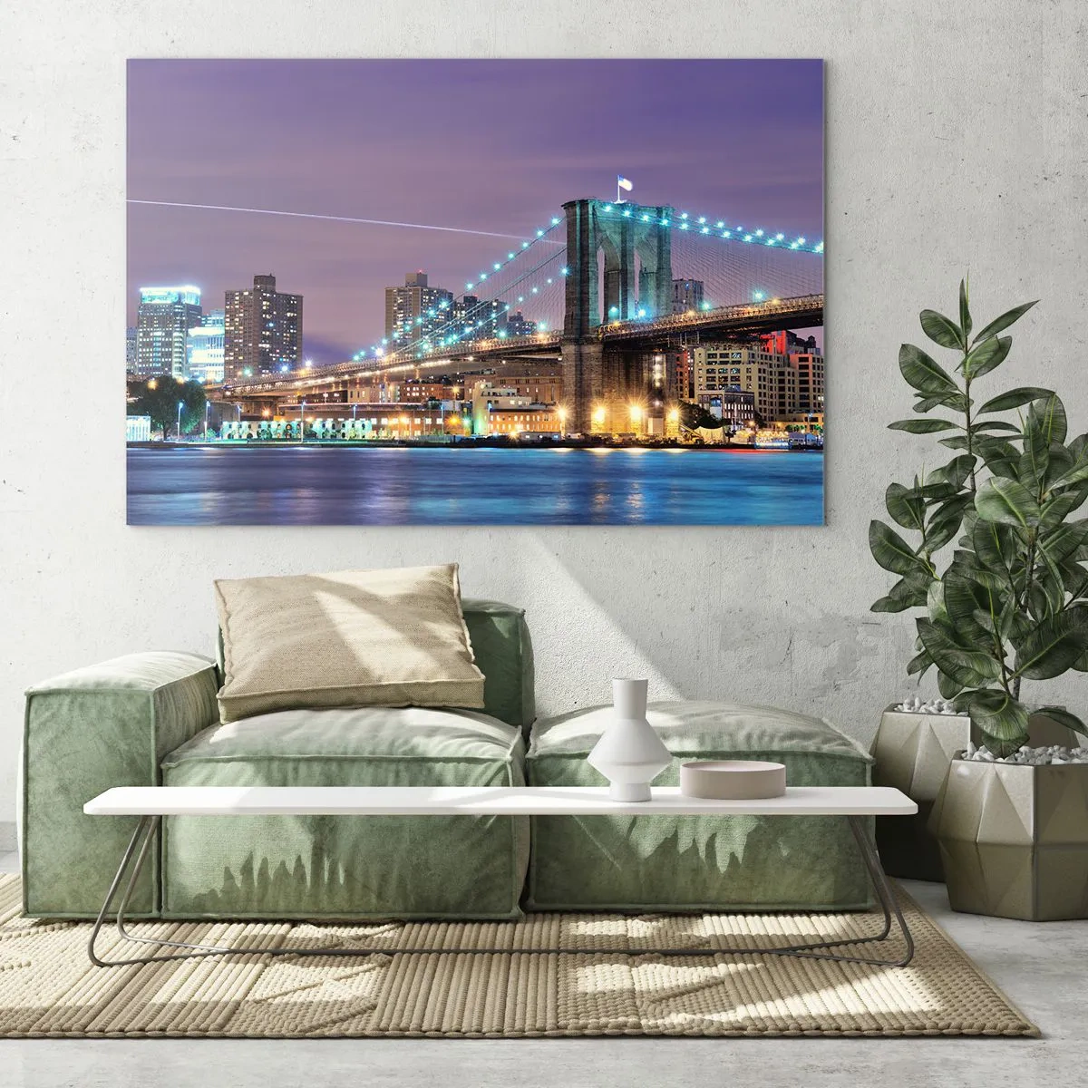 Quadro em vidro - Por muitos anos, a Ponte do Brooklyn - 120x80 cm