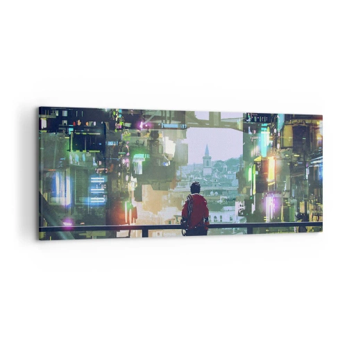 Quadro em tela - Dois mundos - 120x50 cm