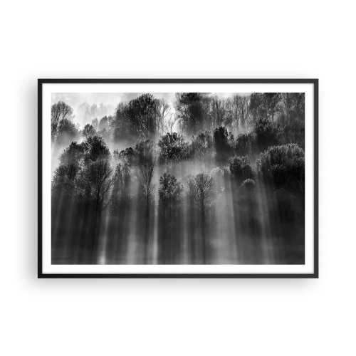 Pôster com moldura preta - Em correntes de luz - 100x70 cm