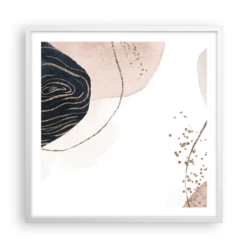 Pôster em moldura branca - Tudo flui - 60x60 cm