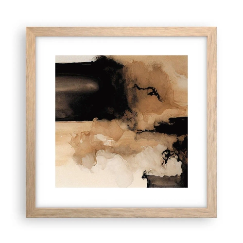 Pôster com moldura de carvalho claro - Abstração intrigante - 30x30 cm