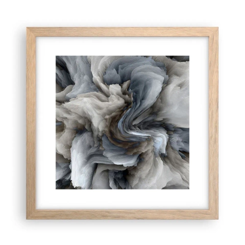 Pôster com moldura de carvalho claro - Pedra e flor - 30x30 cm