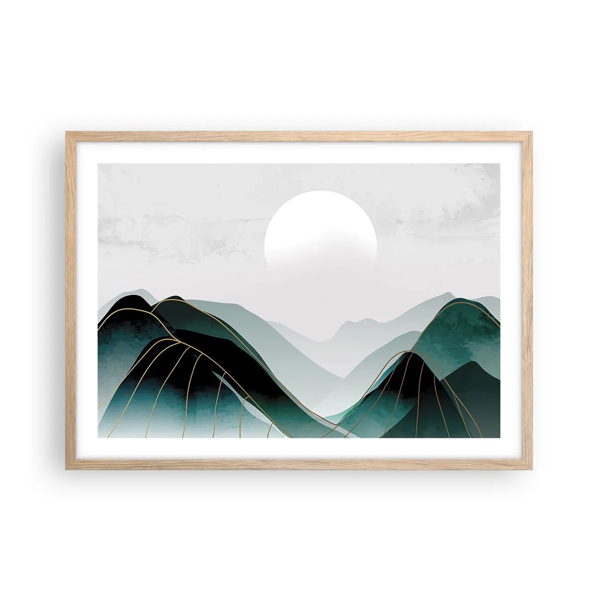 Pôster com moldura de carvalho claro - Em plena majestade - 70x50 cm