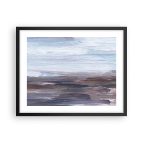 Pôster com moldura preta - Elementos: água - 50x40 cm