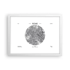 Pôster em moldura branca - Anatomia de Roma - 40x30 cm