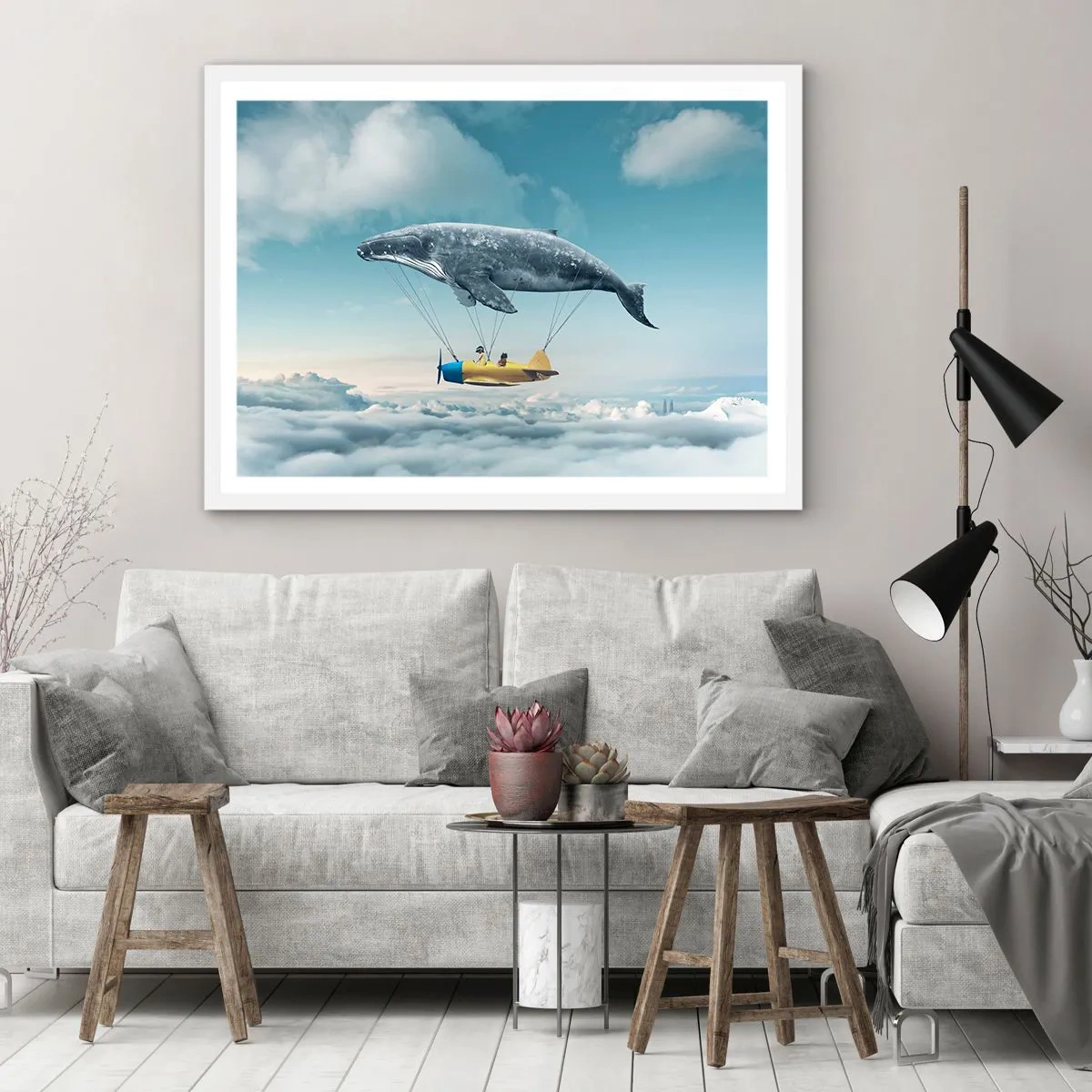 Pôster em moldura branca - Por que não? - 50x40 cm