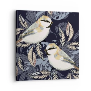 Quadro em tela - Canto amarelo-azul - 30x30 cm