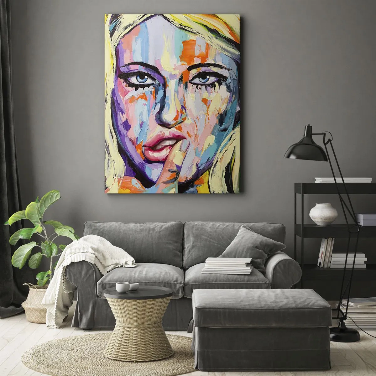 Quadro em tela - Olhe-a diretamente nos olhos - 55x100 cm