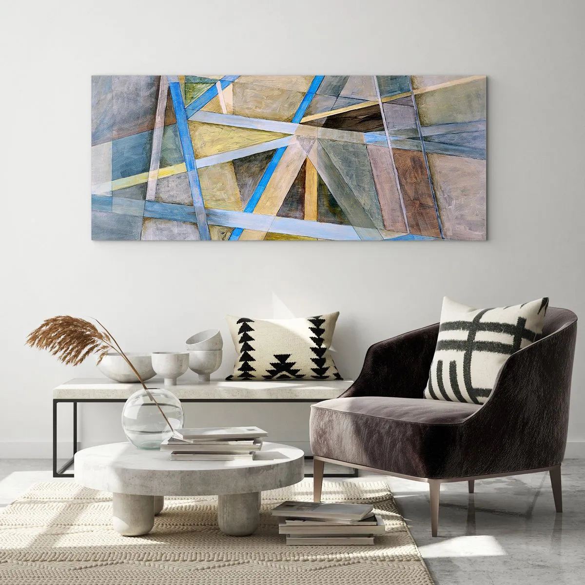 Quadro em vidro - Em linha reta ou na diagonal? - 160x50 cm