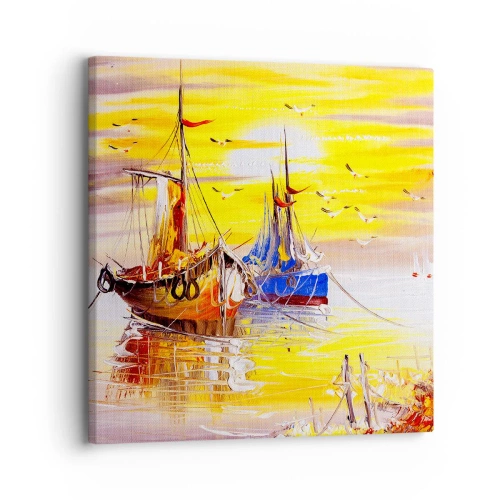 Quadro em tela - Um merecido descanso no porto - 30x30 cm