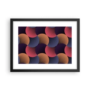 Pôster com moldura preta - Num ritmo circular - 40x30 cm