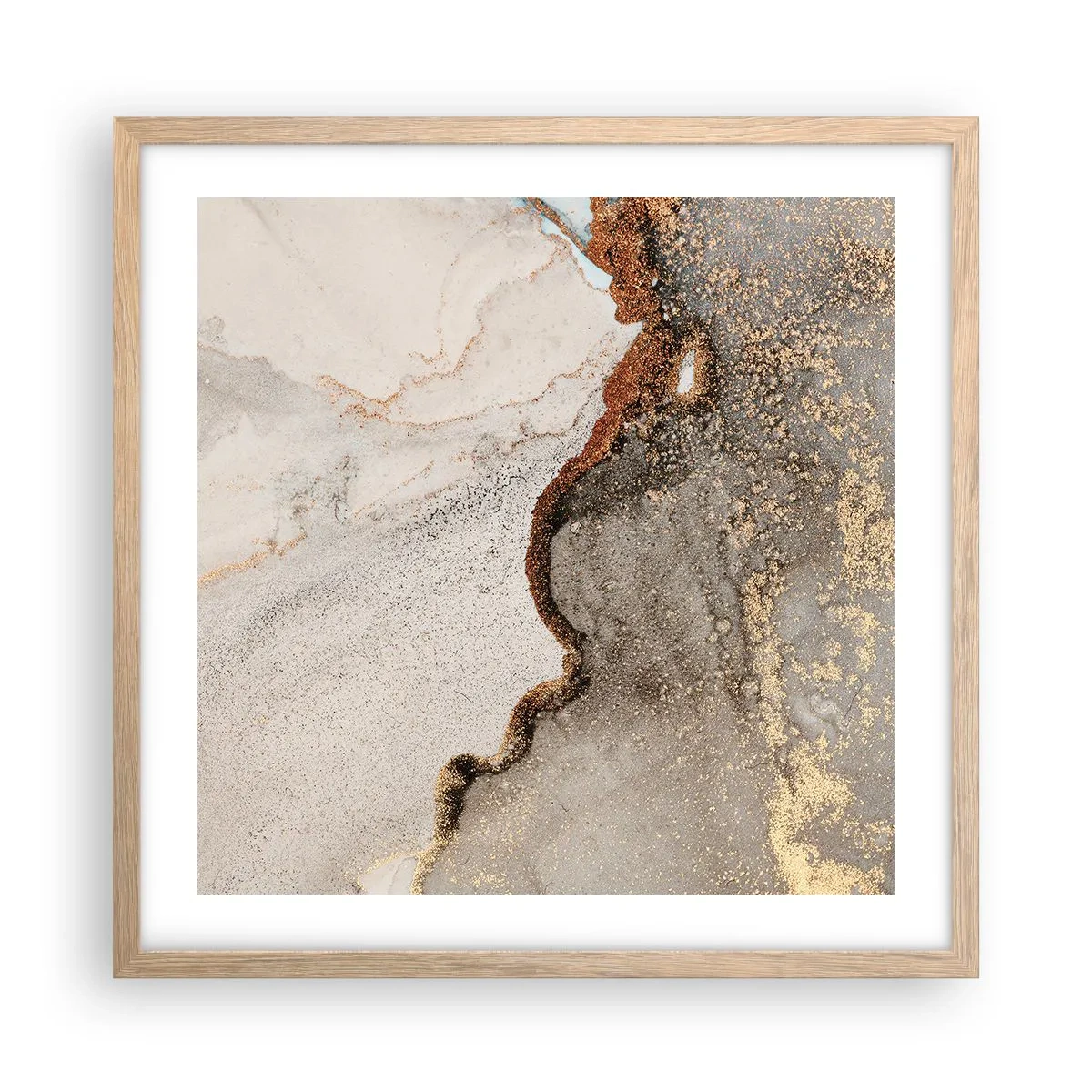 Pôster com moldura de carvalho claro - No limite das cores - 50x50 cm