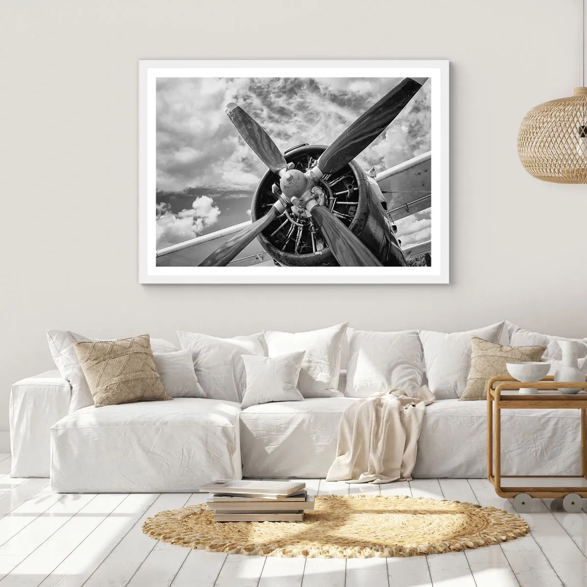 Pôster em moldura branca - O conquistador dos céus - 70x50 cm