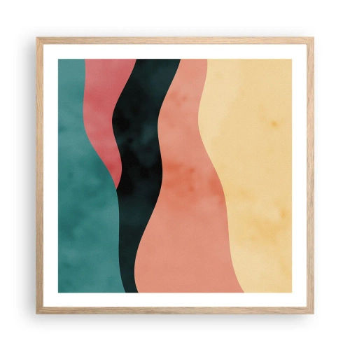 Pôster com moldura de carvalho claro - Incompatibilidade compatível - 60x60 cm