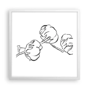 Pôster em moldura branca - Algodão para baixo - 50x50 cm