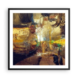 Pôster com moldura preta - Frio, mais quente, quente - 60x60 cm